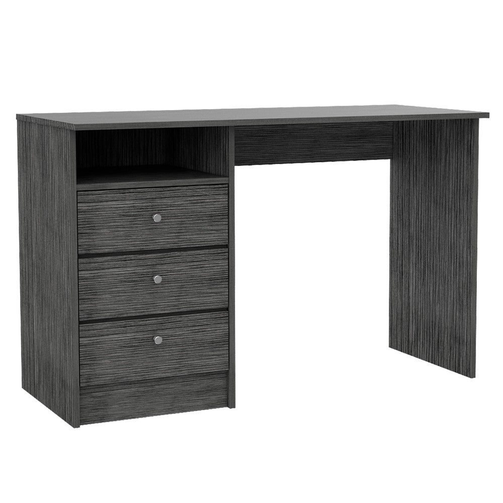 Computer Desk Fremont with Three Drawers, Smokey Oak Finish-3