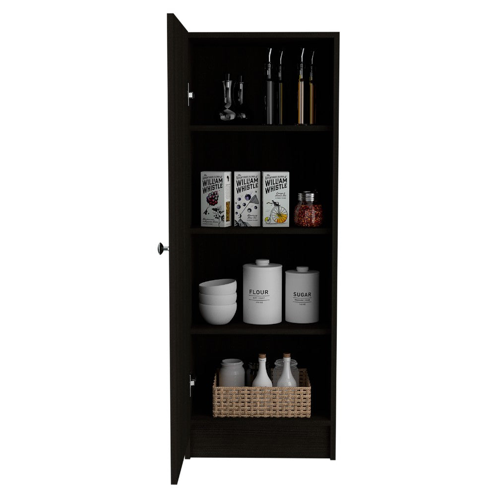 Pantry Miami, Single Door Cabinet, Black Wengue Finish-6