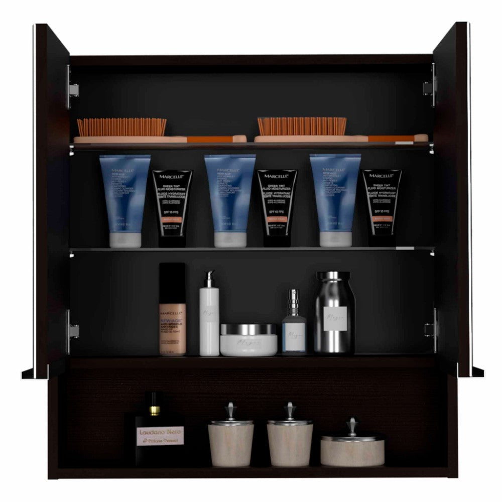 Medicine Cabinet with Mirror  Lexington,Three Internal Shelves, Black Wengue Finish-6