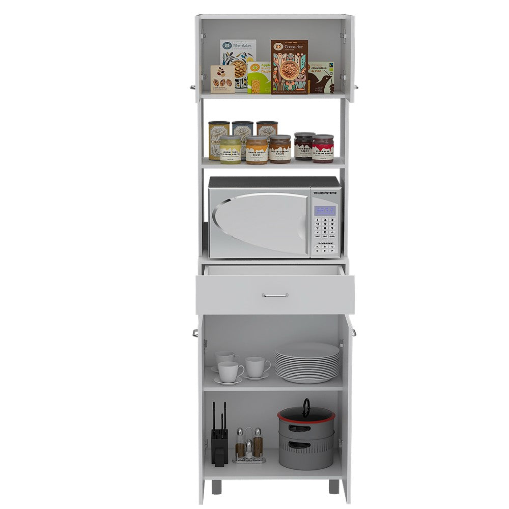 Microwave Cabinet Madison, Double Door, White Finish-6