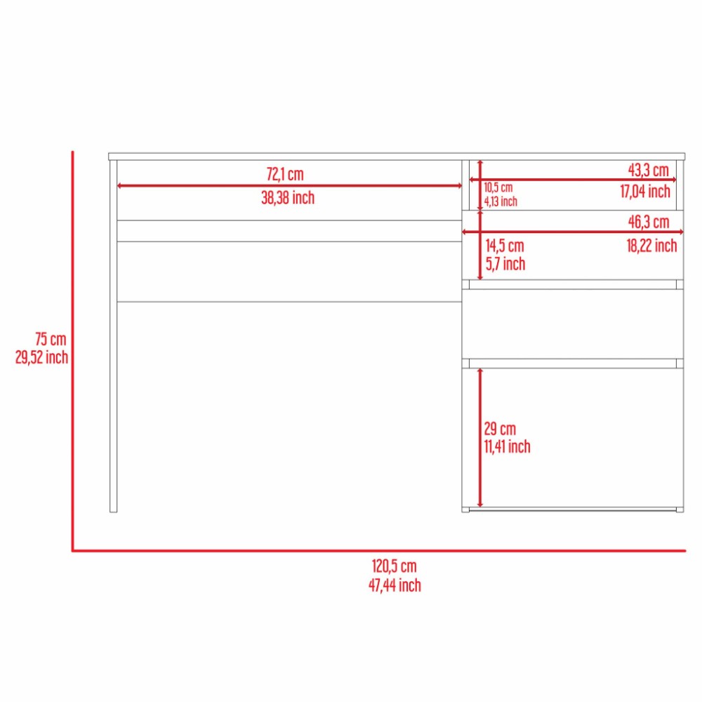 Computer Desk San Diego, One Shelf, Light Gray Finish-8