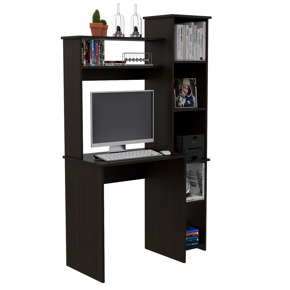 Desk Logan, Five Cubbies, Black Wengue Finish-3