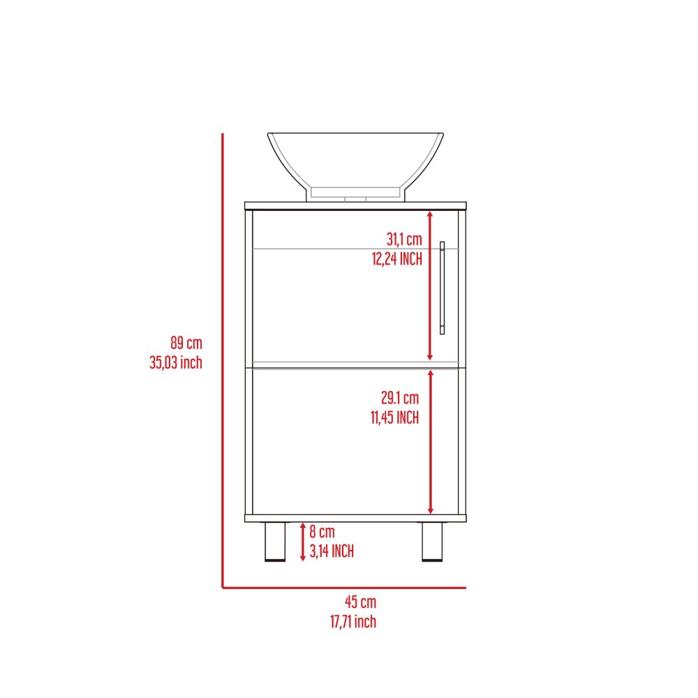 Single Bathroom Vanity Pigmag, One Open Shelf, Single Door Cabinet, Black Wengue Finish-8