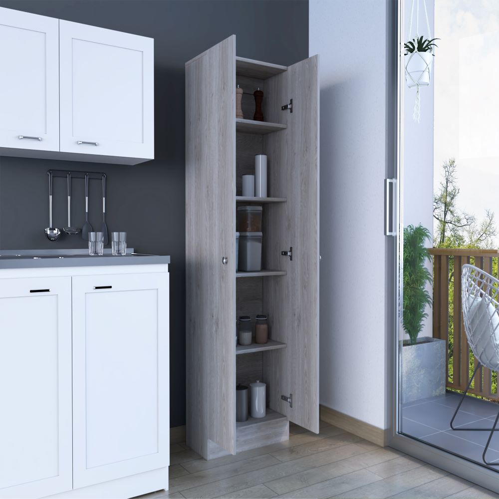 Storage Cabinet Pipestone, Double Door, Light Gray Finish-1