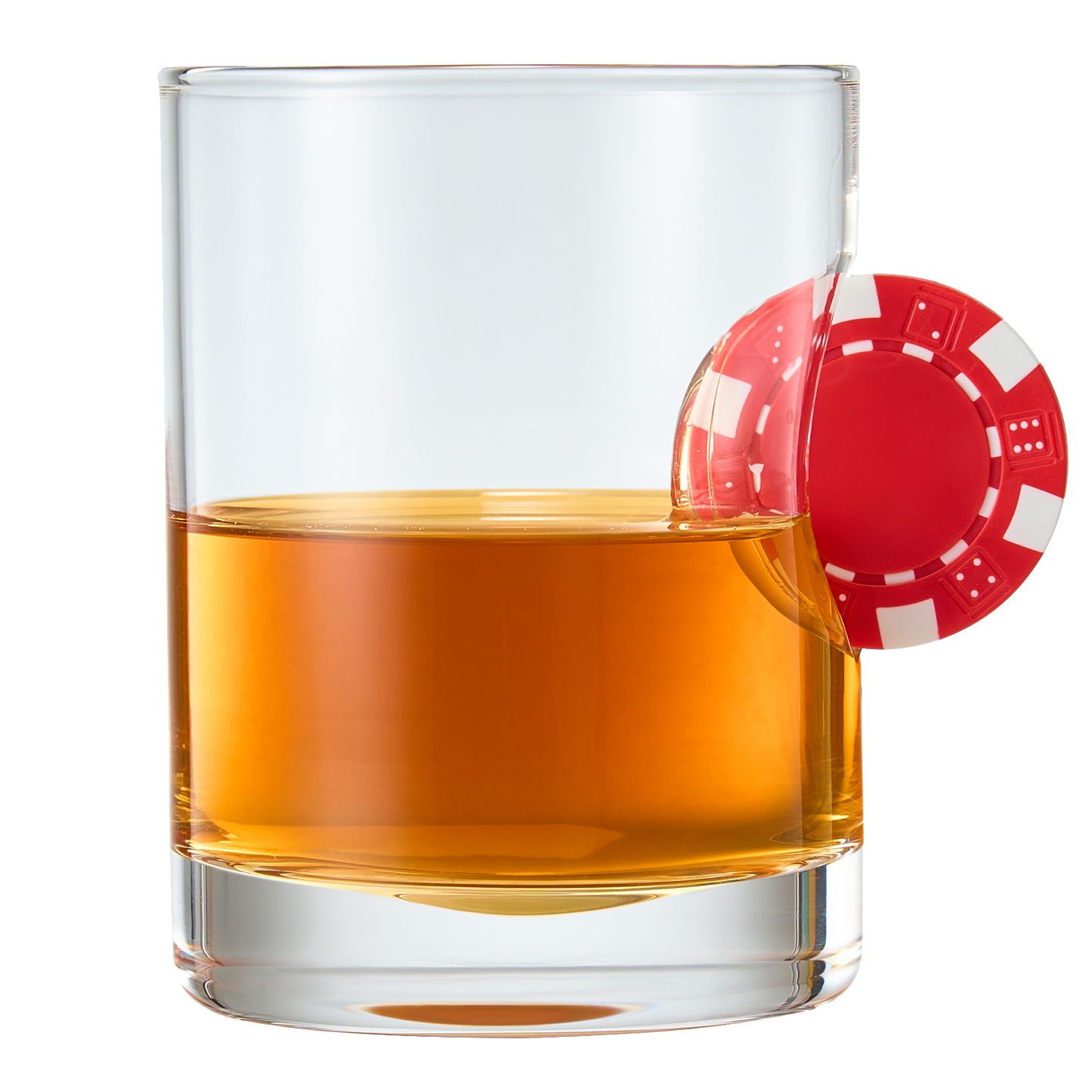 Poker Chip Whiskey & Wine Glasses | SINGLE | Up The Ante Stuck In The Glass Poker Chip Cocktail Glassware, Gambler Gift, Artisanal Crystal Glassware - Gift Idea for Him, Summer, Housewarming (20 OZ)-0