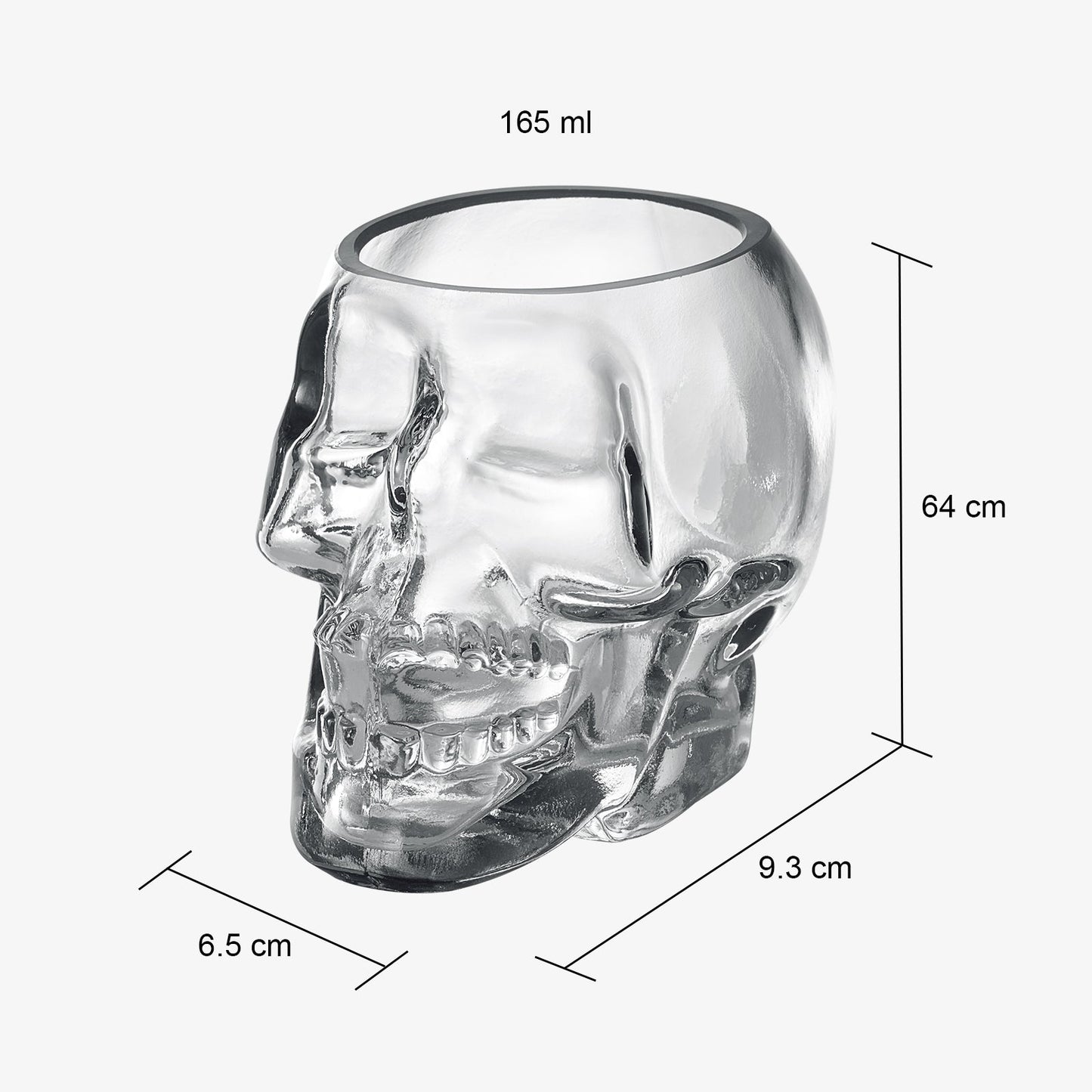 Skull Shot Glasses Set of 6 by The Wine Savant - 3oz Skull Glasses 3" H - Goth Gifts, Skull Gifts, Skull Decor, Skeleton Decor, Skull Shaped Glasses, Perfect for Halloween Themed Parties!-4