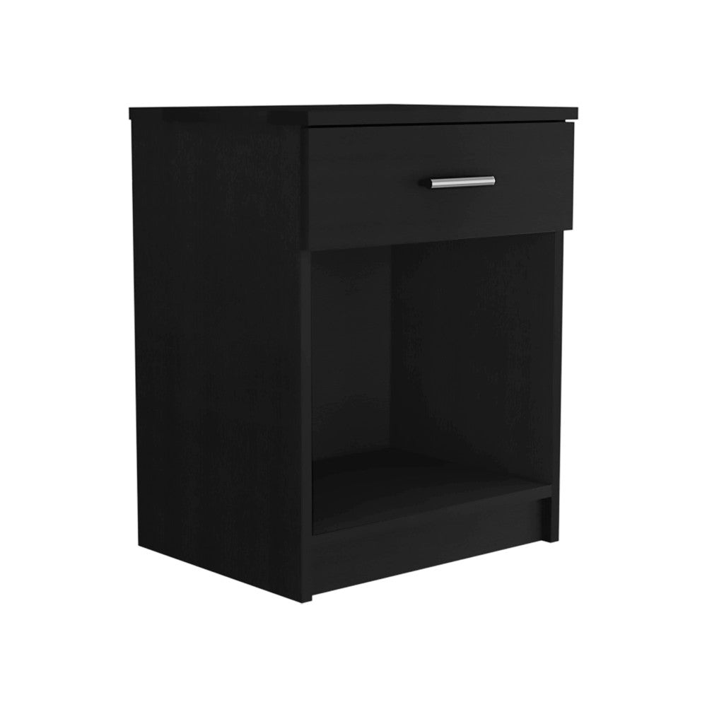 Nightstand Coco, Single Drawer, Lower Shelf, Black Wengue Finish-6