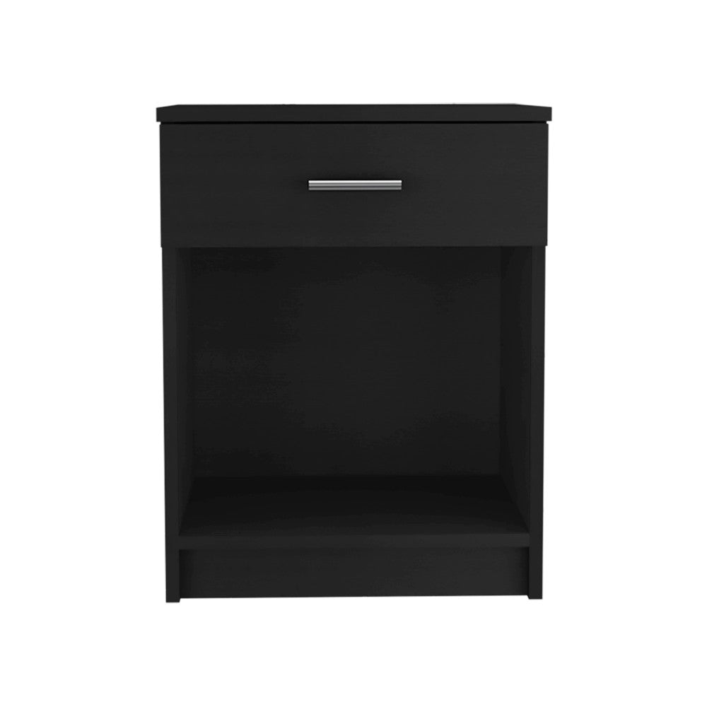 Nightstand Coco, Single Drawer, Lower Shelf, Black Wengue Finish-4