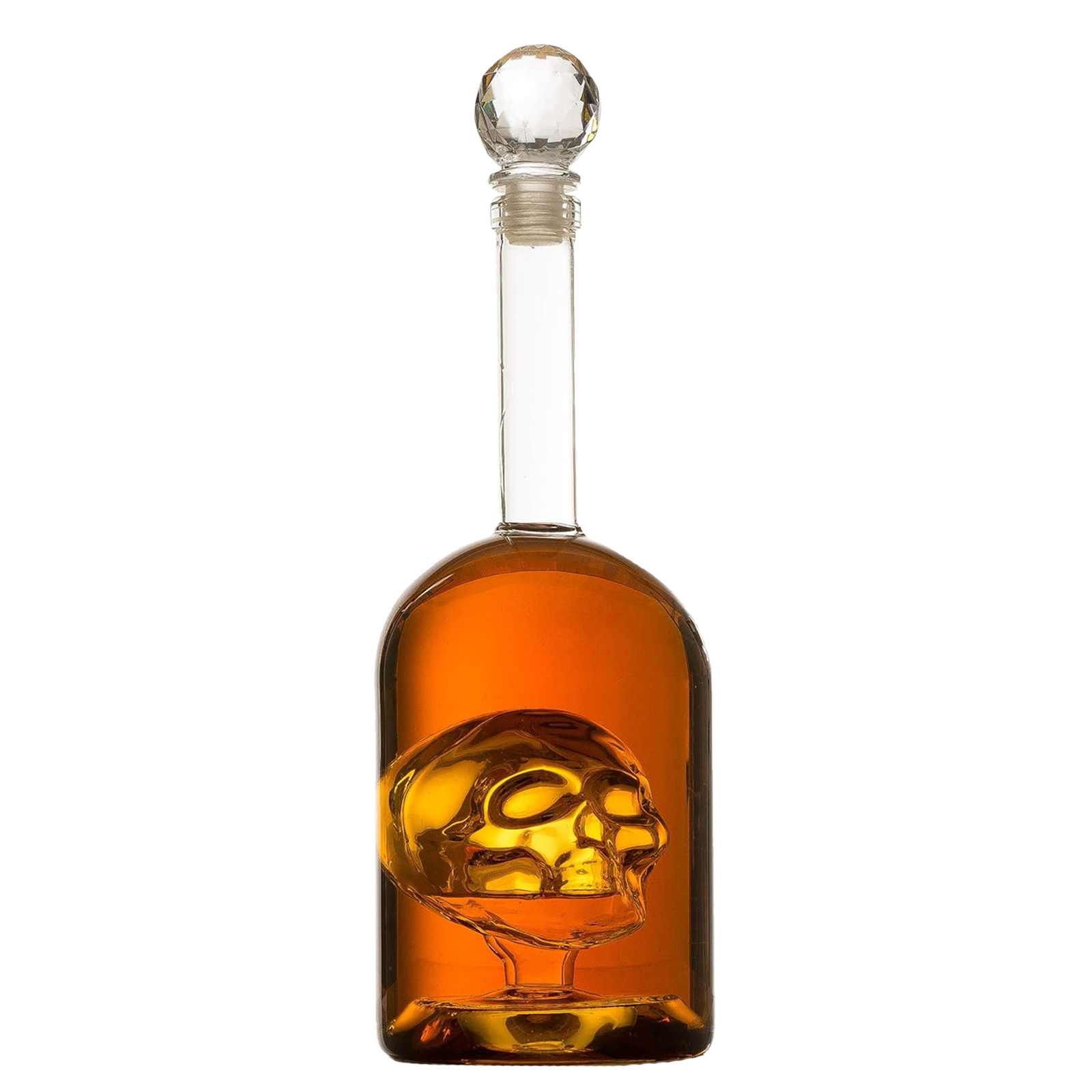 Skull Decanter in Bottler Skull Head by The Wine Savant 750ml, Skull Bottle Skull Face Enlarges with Whiskey, Tequila, Bourbon Scotch or Rum - Great Gift for Any Bar!-0