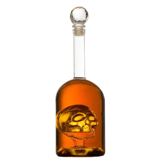 Skull Decanter in Bottler Skull Head by The Wine Savant 750ml, Skull Bottle Skull Face Enlarges with Whiskey, Tequila, Bourbon Scotch or Rum - Great Gift for Any Bar!-0