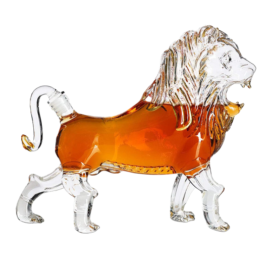 Lion Animal Whiskey and Wine Decanter The Wine Savant - Beautiful Profile of A Lion 500ml - Whiskey, Wine Scotch or Liquor Decanter-0