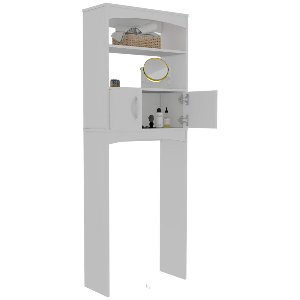 Over The Toilet Cabinet Valentia, Three Shelves, White Finish-4