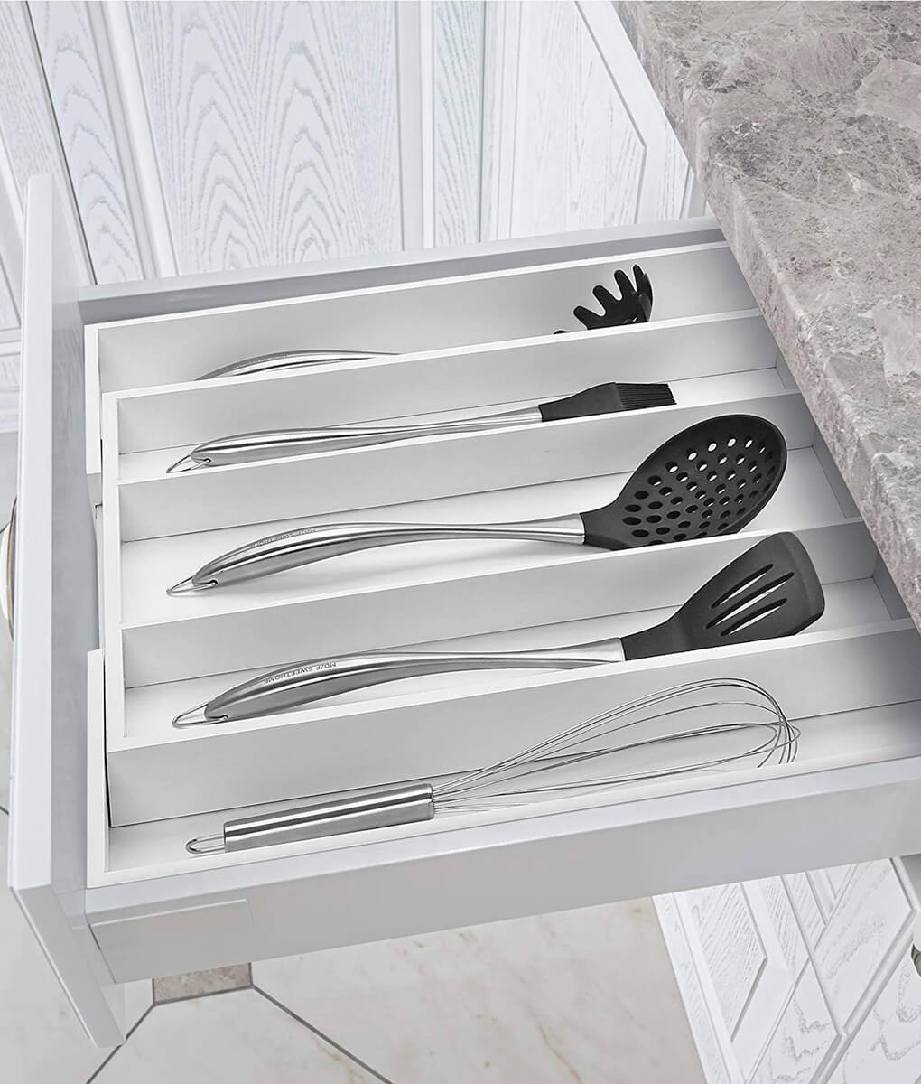 Cutlery And Utensil Organizer Tray White-7