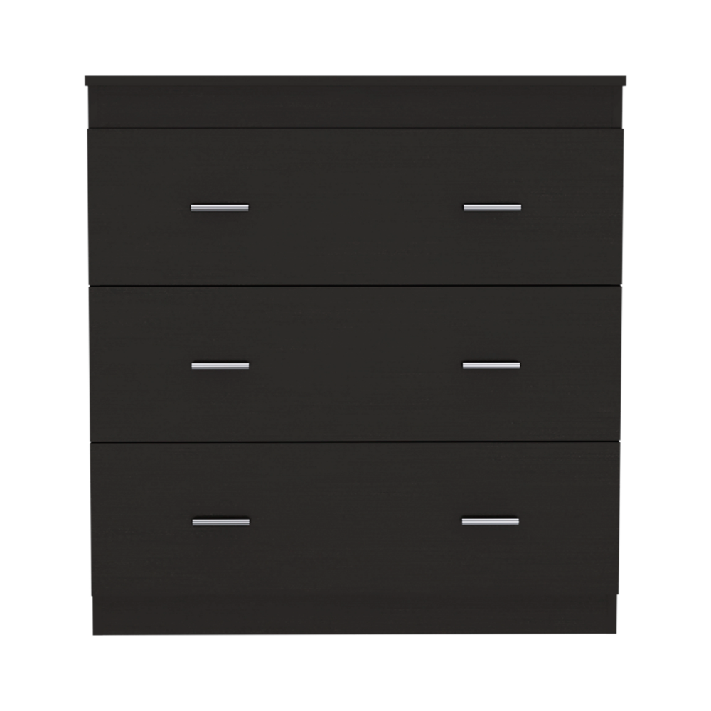 Three Drawer Dresser Whysk, Superior Top, Handles, Black Wengue Finish-3