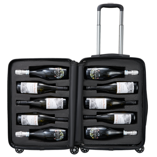 Wine Bottle Suitcase | Holds 10 Standard 750 ML Size Bottles | Universal Airplane Luggage Case, TSA Approved Wheeled Bag For Professionals and Consumers, Gift For Wine Lovers & Connoisseurs (24 IN)-0