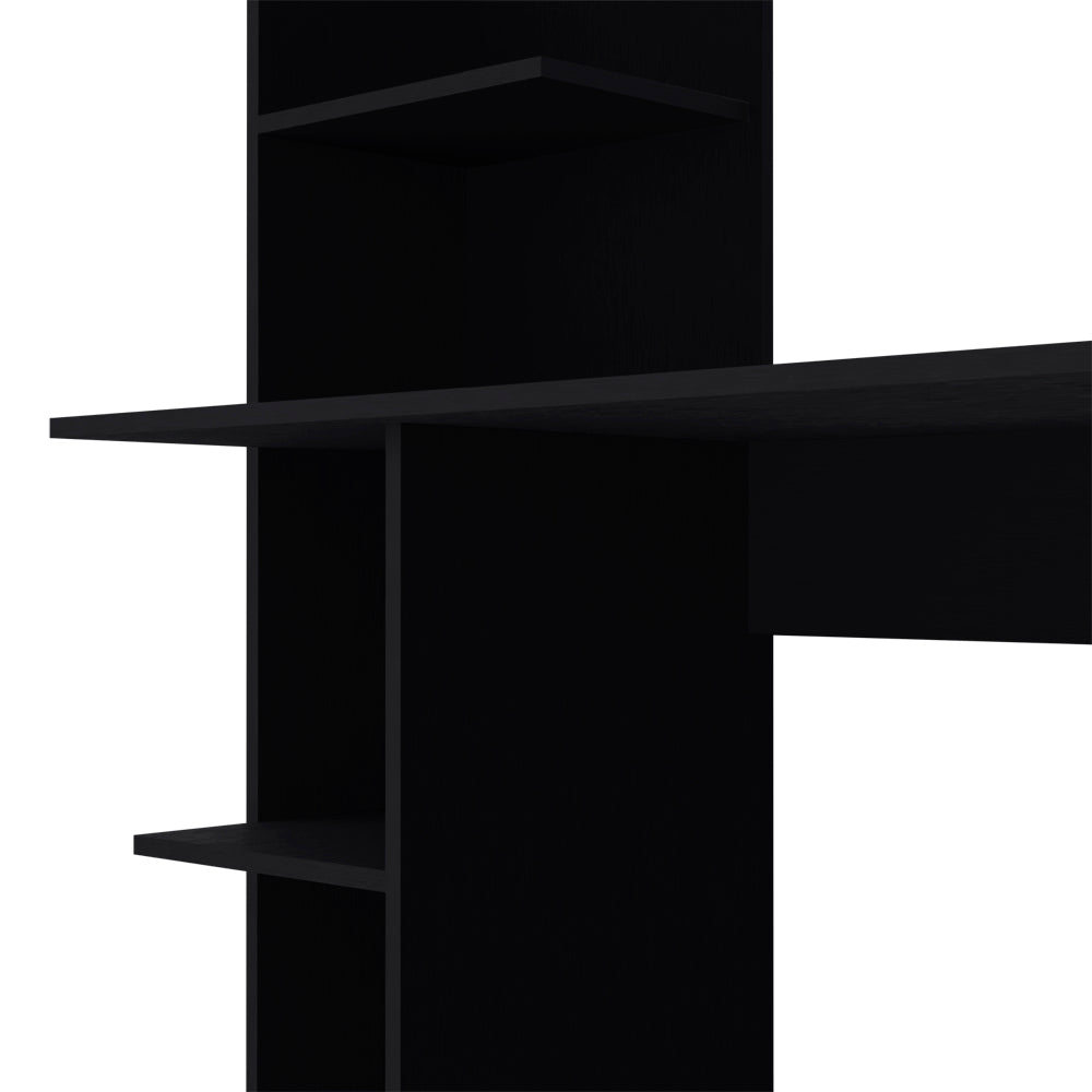 Desk Wichita,Desk, Four Shelves, Black Finish-5