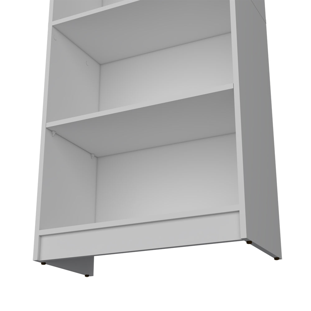 Bookcase 4-Shelves Benzoni, Ample Storage and Modern Design, White Finish-6