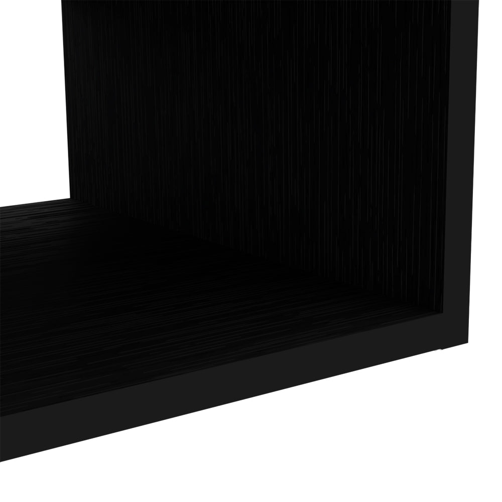 Entertainment Center Shelley, Two Open Shelves, Black Wengue Finish-2