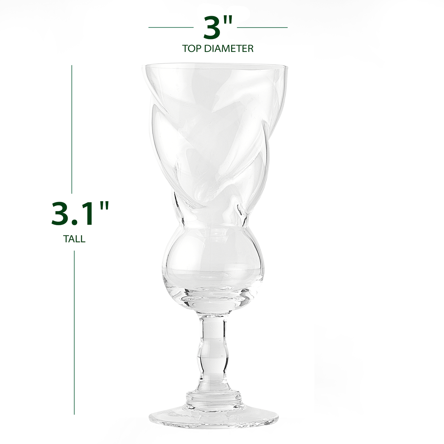 Vintage Crystal Absinthe Glasses | Set of 4 | 6.5 oz Wine Savant - Stemmed Classic With Swiss Bubble Reservoir, Tasting, Nosing & Sipping, Absinthe, Sambuca, Raki, Pastis, Ouzo, Drinking Green Fairy-3