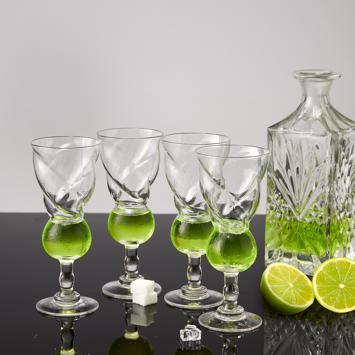 Vintage Crystal Absinthe Glasses | Set of 4 | 6.5 oz Wine Savant - Stemmed Classic With Swiss Bubble Reservoir, Tasting, Nosing & Sipping, Absinthe, Sambuca, Raki, Pastis, Ouzo, Drinking Green Fairy-5