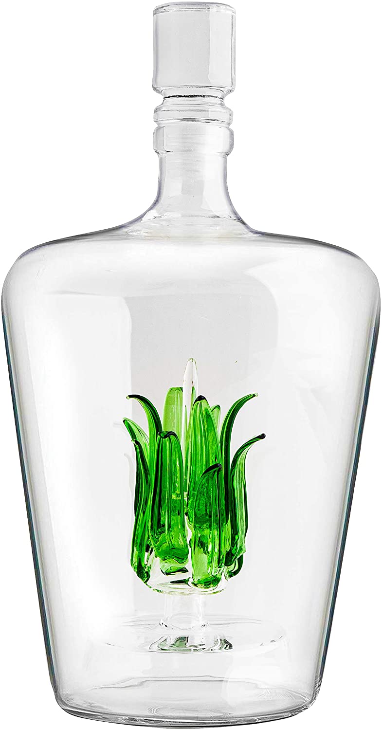 Tequila Decanter With Agave Plant, Glass Agave Decanter Perfect For Any Bar Or Tequila Party, 25 Ounce Bottle by The Wine Savant-2