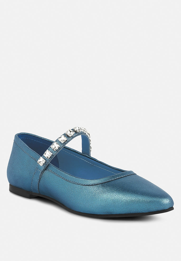 alverno metallic diamante mary jane leather flats-8