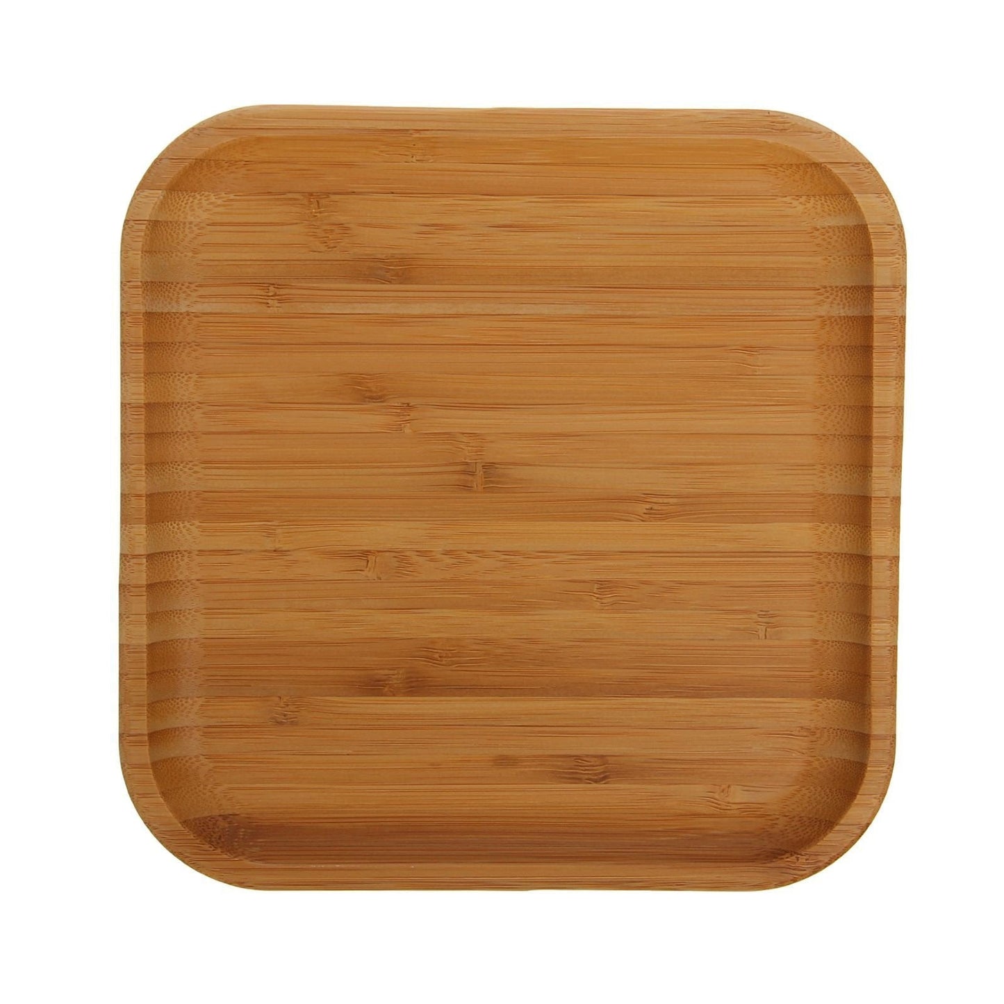 Set Of 6 Bamboo Square Plate 8" inch X 8" inch | For Appetizers / Barbecue-1