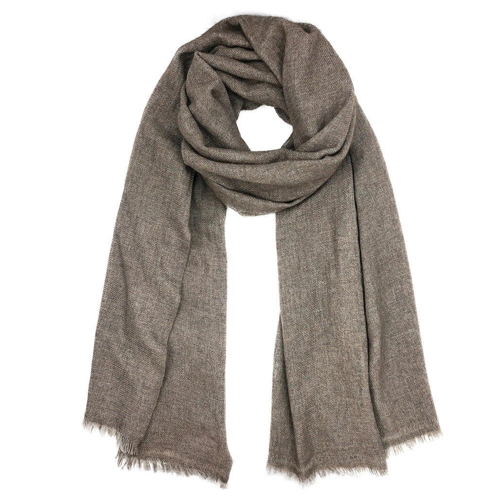 Espresso Handloom Cashmere Scarf-0