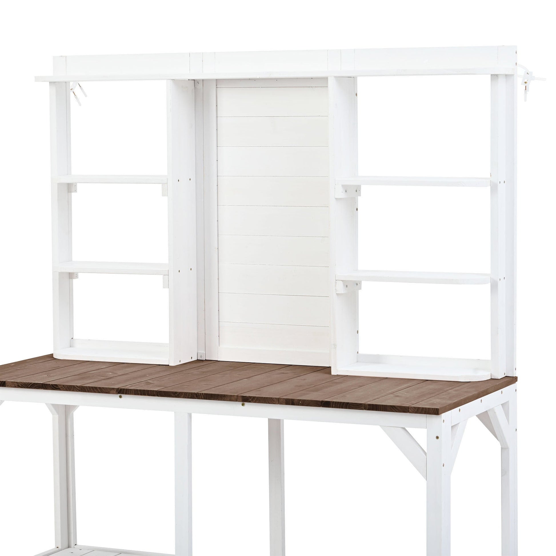 TOPMAX 64.6" Large Outdoor Potting Bench (White)-13