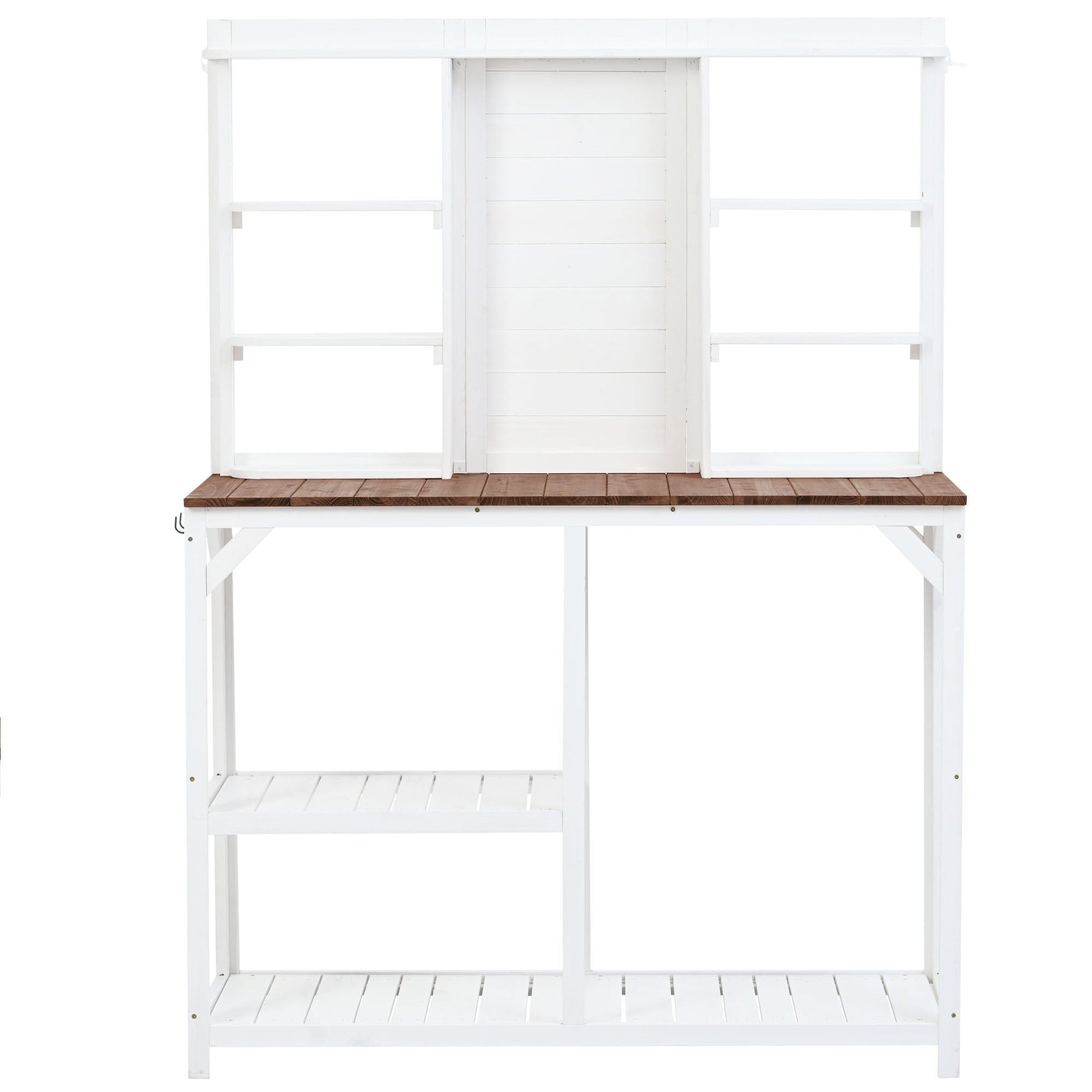 TOPMAX 64.6" Large Outdoor Potting Bench (White)-7