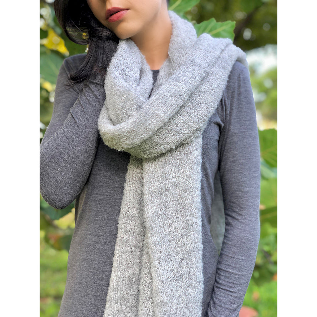 Gray Ultra Plush Alpaca Scarf-1