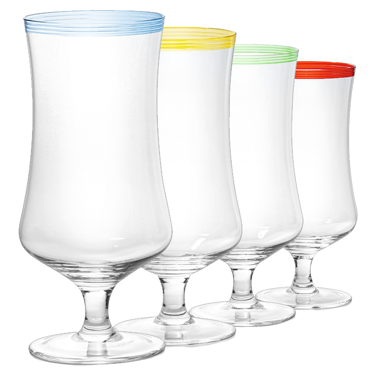 Hurricane Glasses, Large 17oz Pina Colada, Set of 4 Tropical Cocktail Tall Stemmed Crystal Glassware, Poco Grande Cups, Tulip Shaped for Bar Drinks, Daiquiri, Juice, Bloody Mary, Mai Tai, Cocktails-0