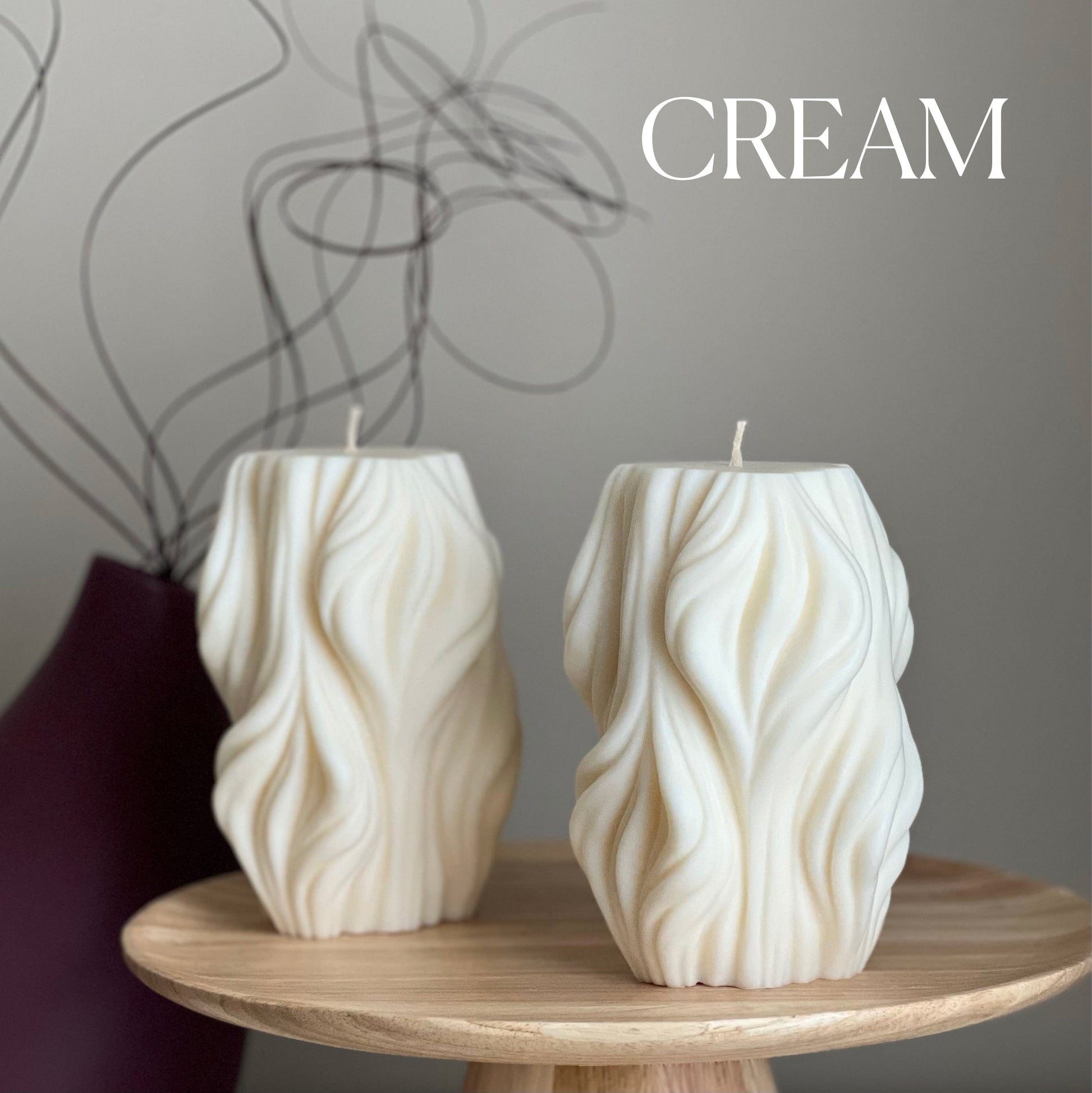 Huge Wave Stripe Column Candle-2