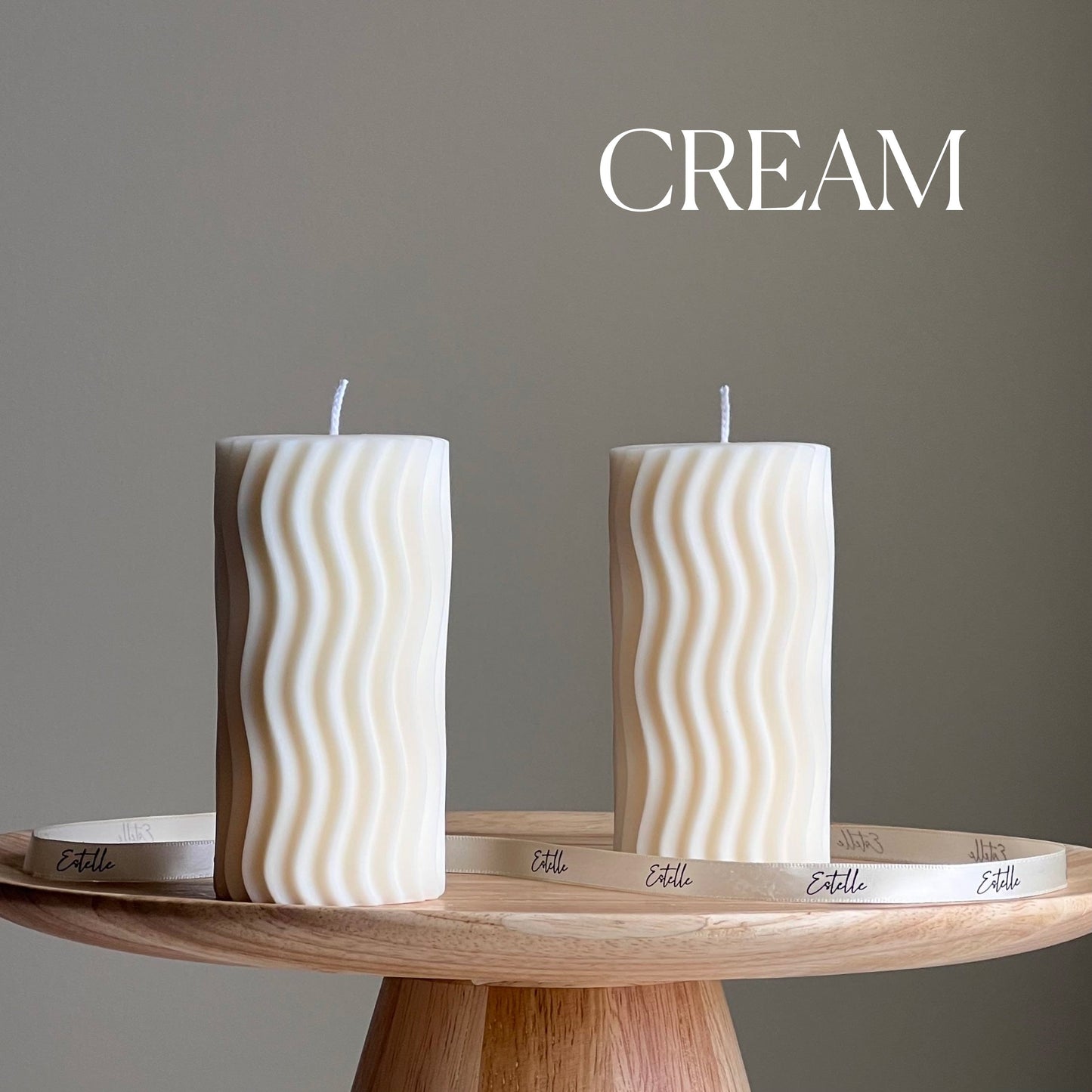 Ribbed Wave Pillar Candle-2