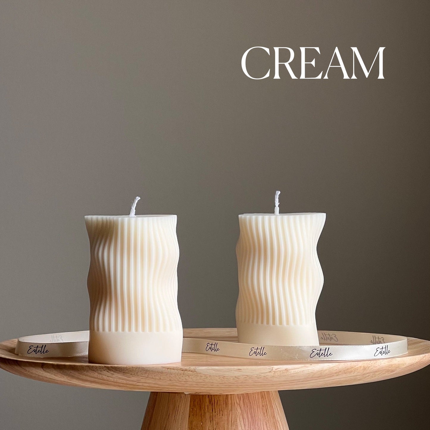 Ribbed Wave Irregular Column Candle-2