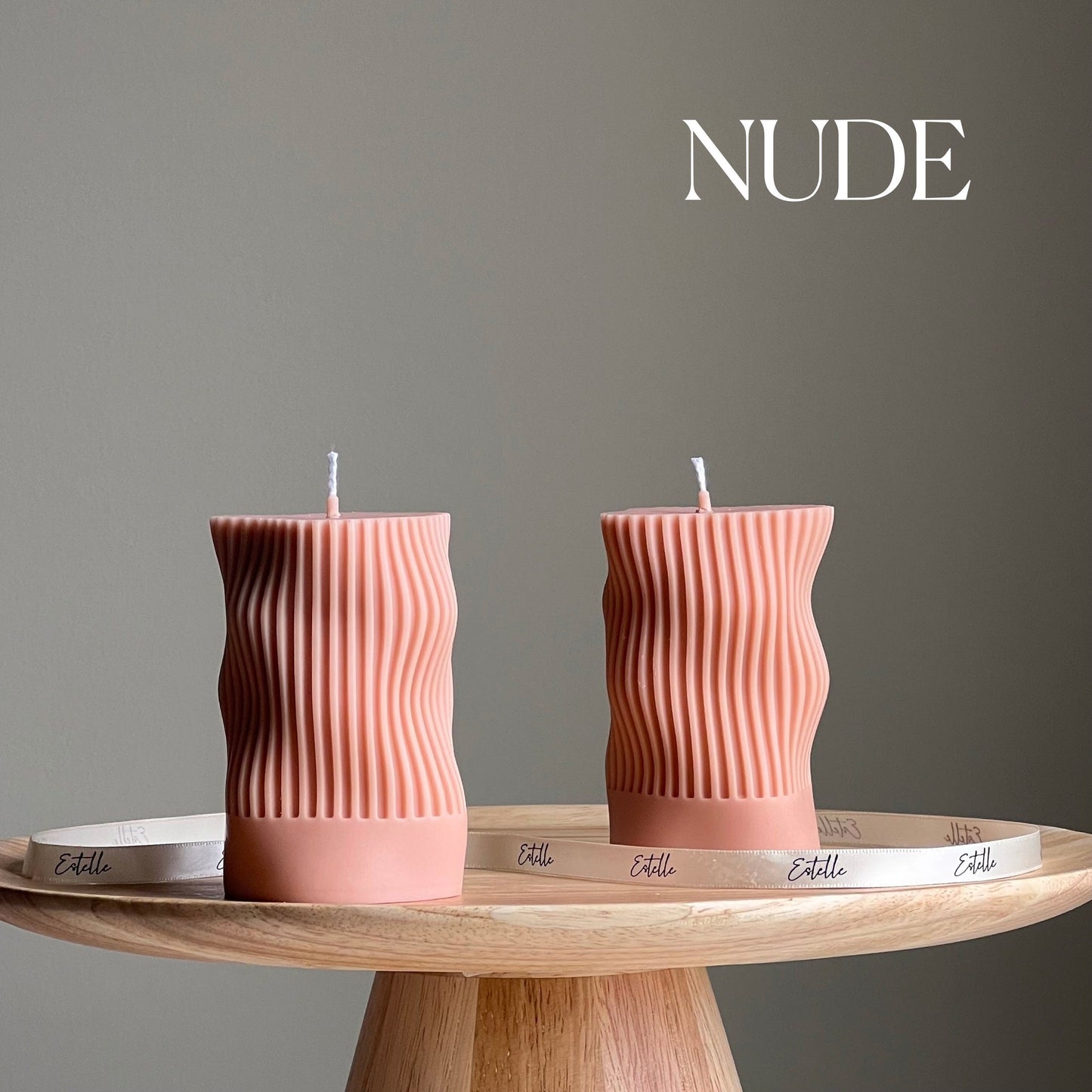 Ribbed Wave Irregular Column Candle-1