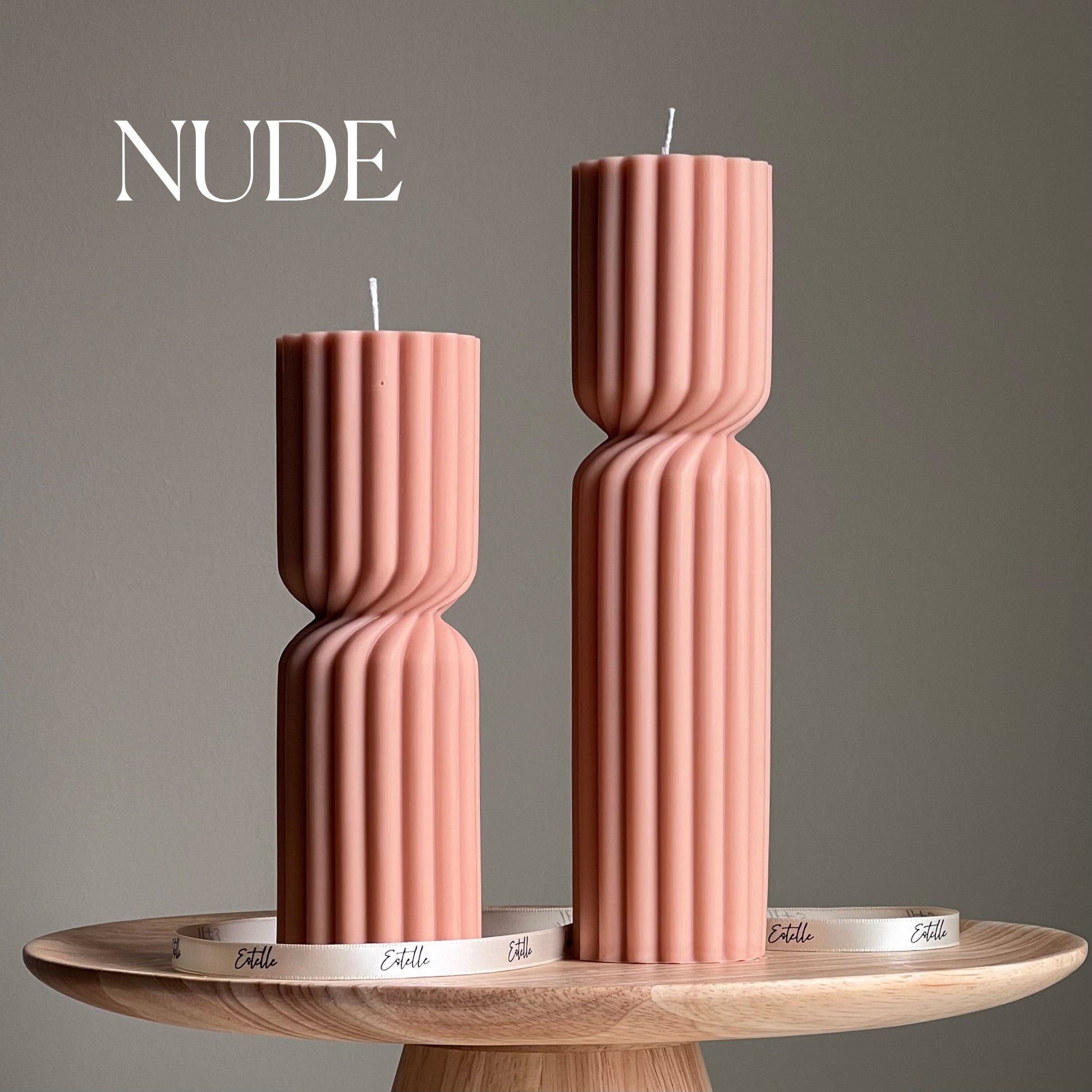 Ribbed Hourglass Pillar Candle-1