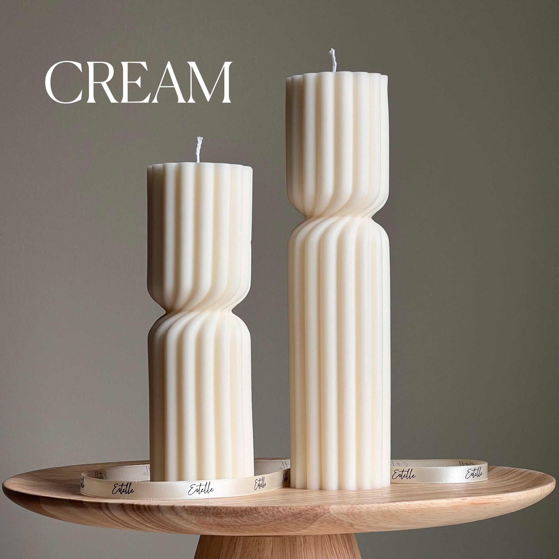 Ribbed Hourglass Pillar Candle-2