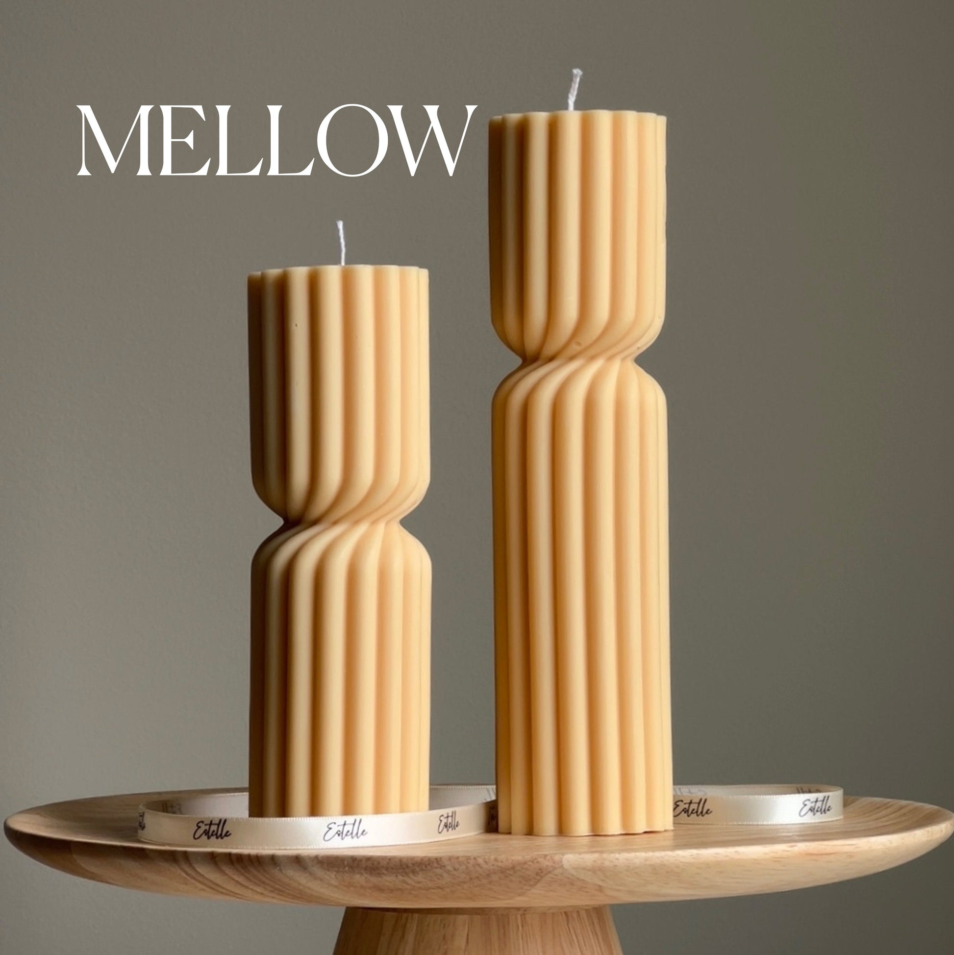 Ribbed Hourglass Pillar Candle-3