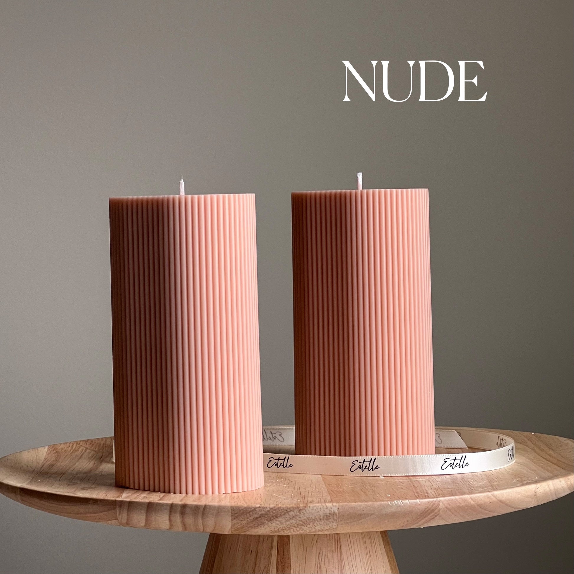 Ribbed Pillar Candle-3