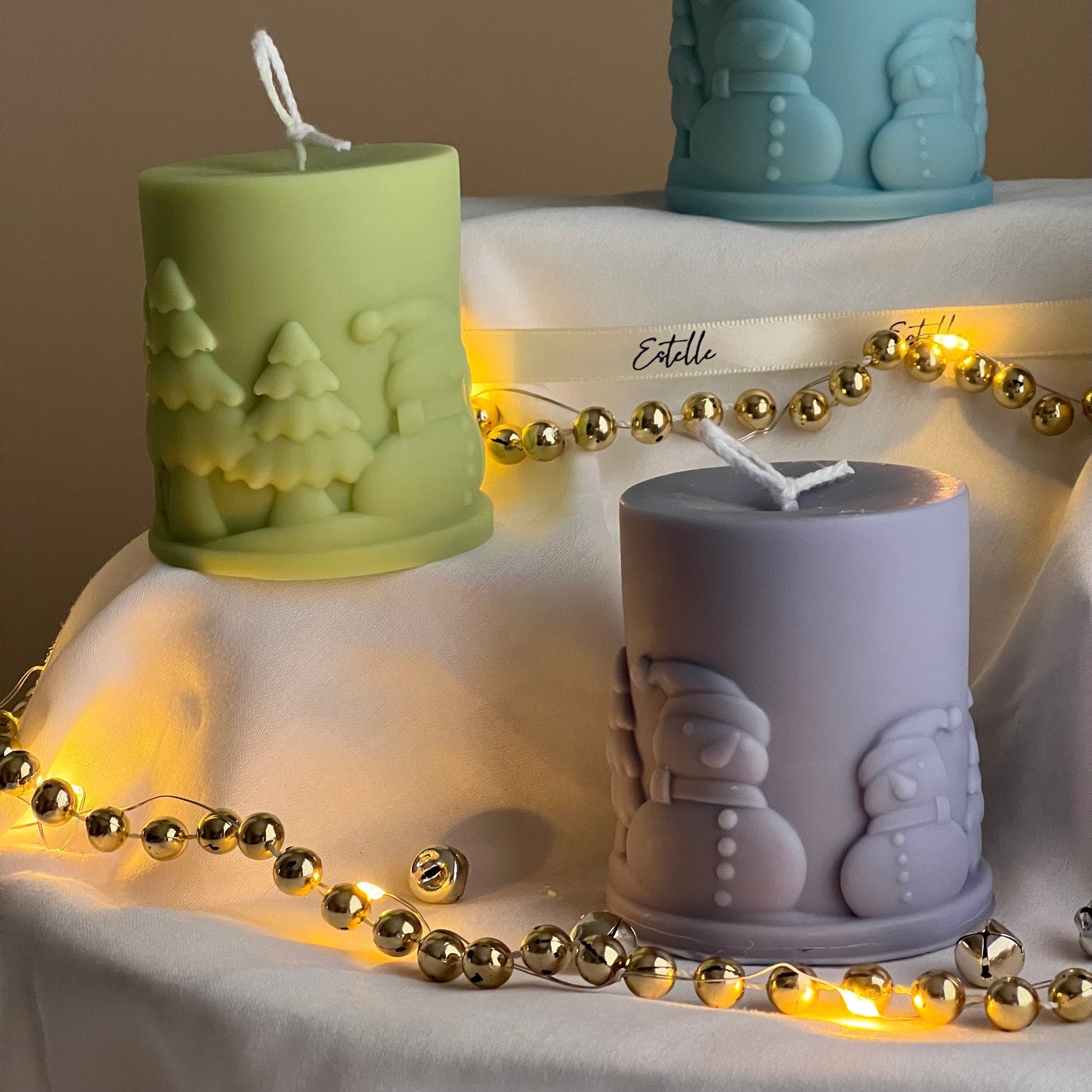 Snowman Pillar Candle-2