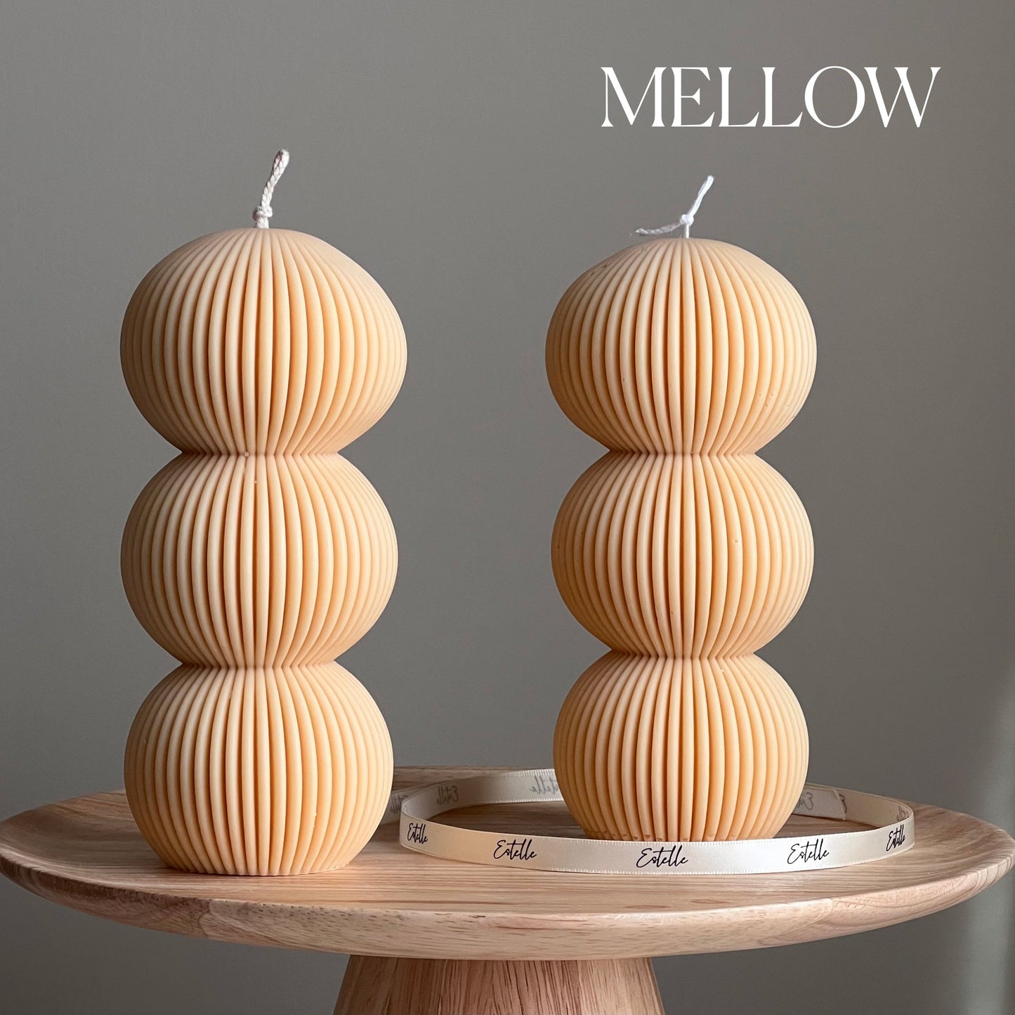 Ribbed Balls Pillar Candle-3