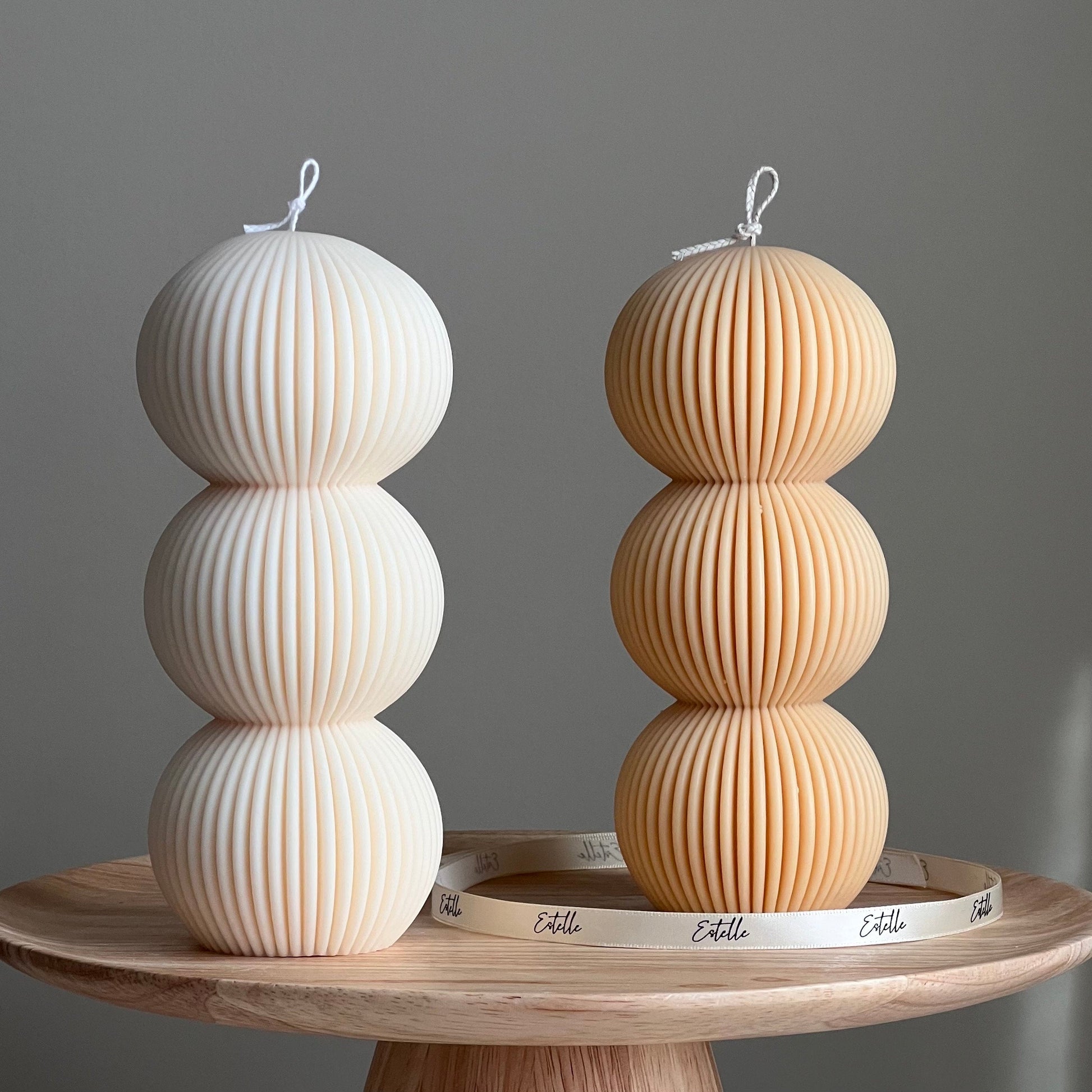 Ribbed Balls Pillar Candle-0