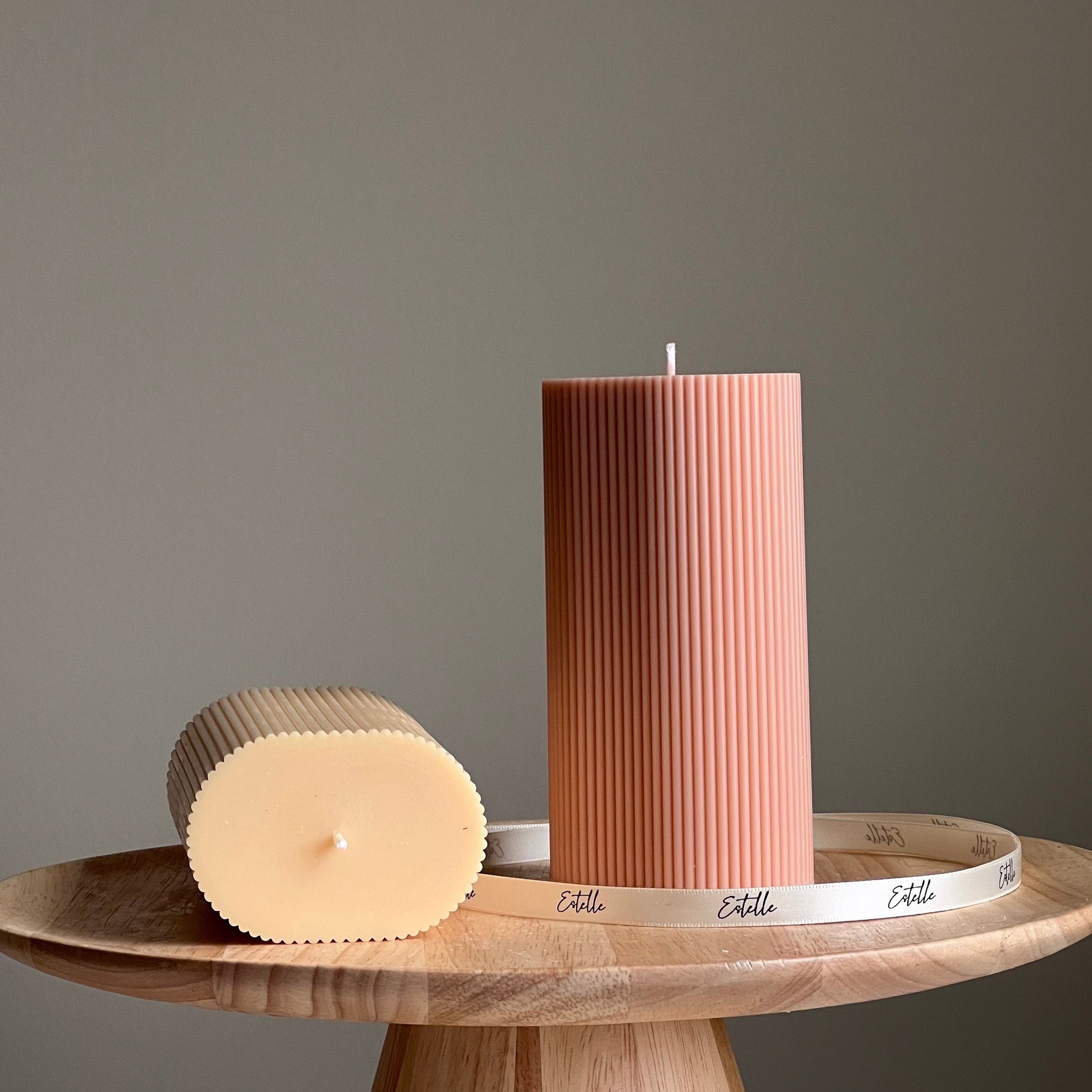 Ribbed Pillar Candle-1