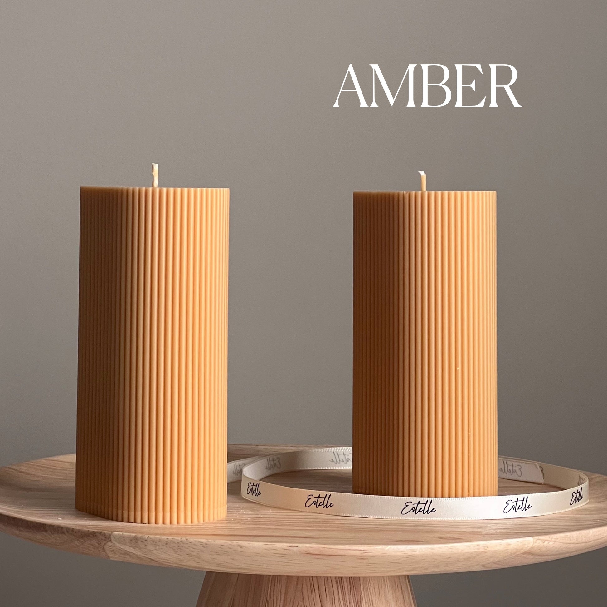 Ribbed Pillar Candle-6