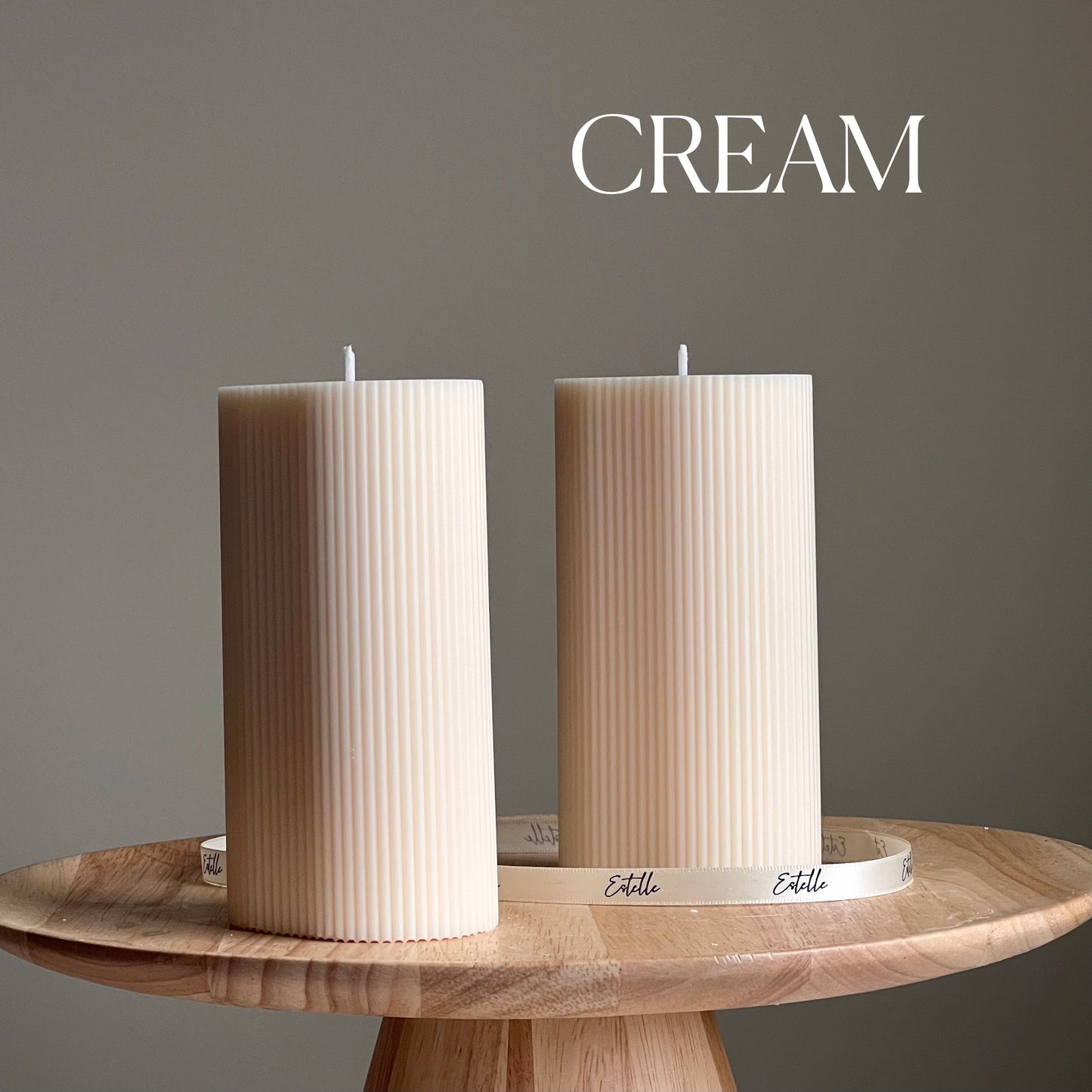 Ribbed Pillar Candle-4