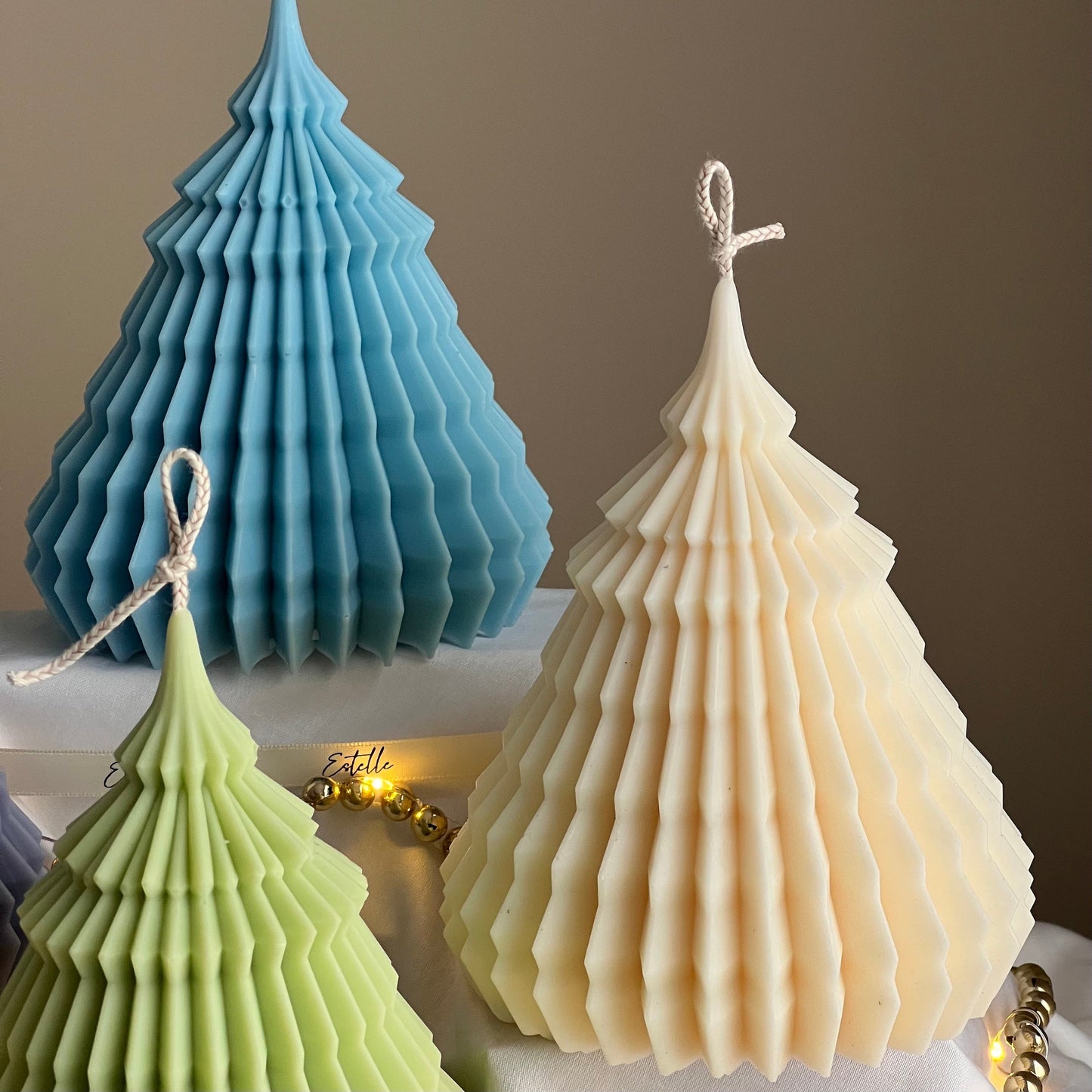 Large Origami Christmas Tree Candle-2