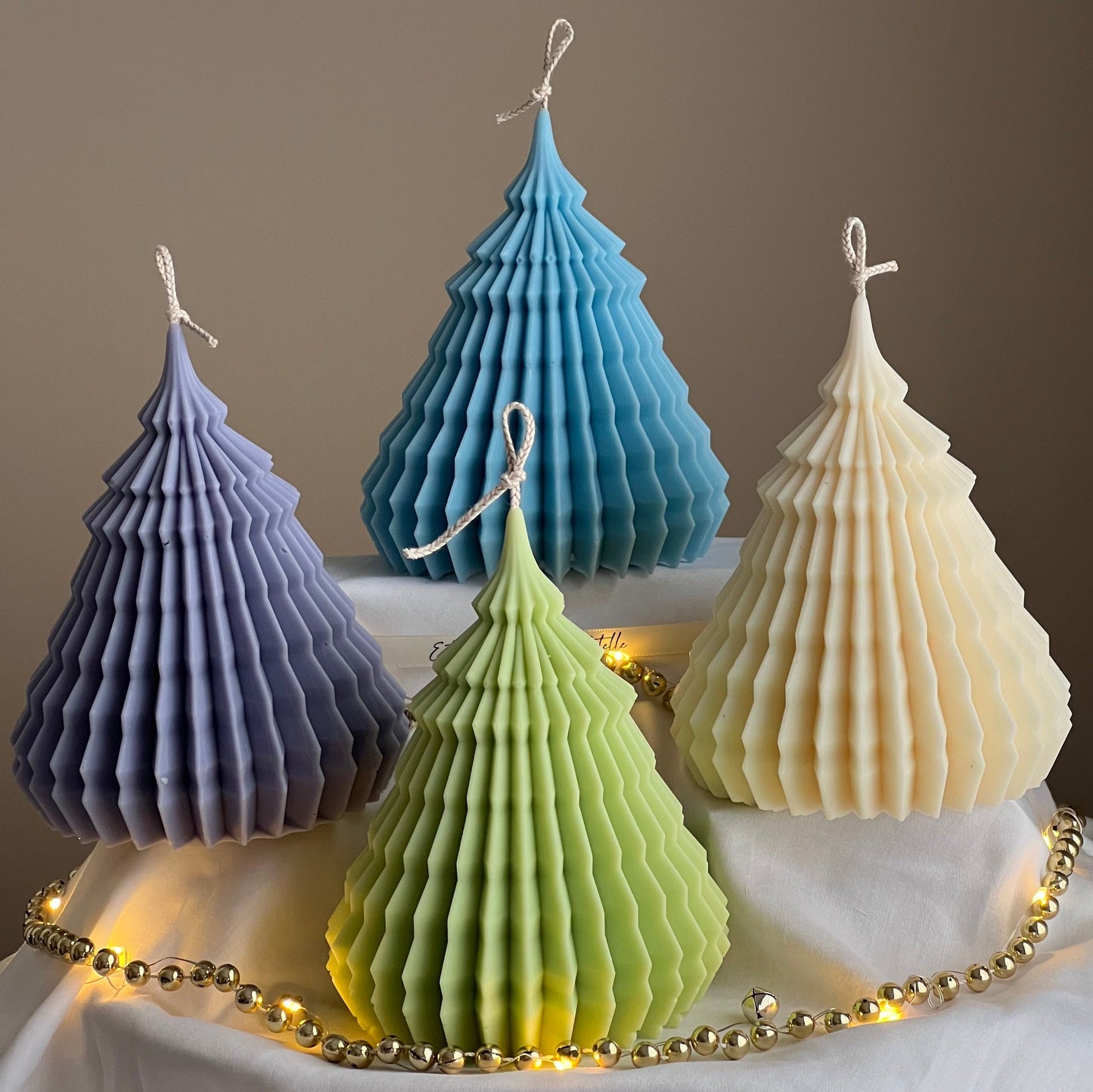 Large Origami Christmas Tree Candle-3