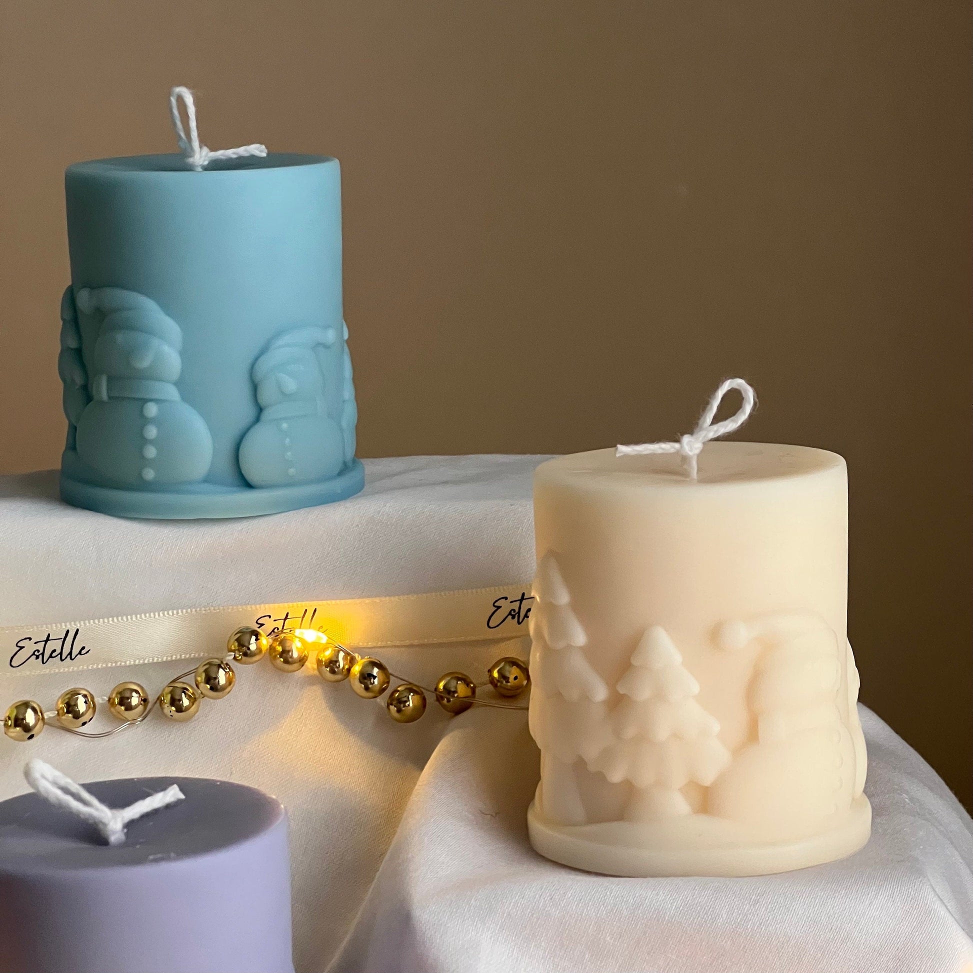 Snowman Pillar Candle-3