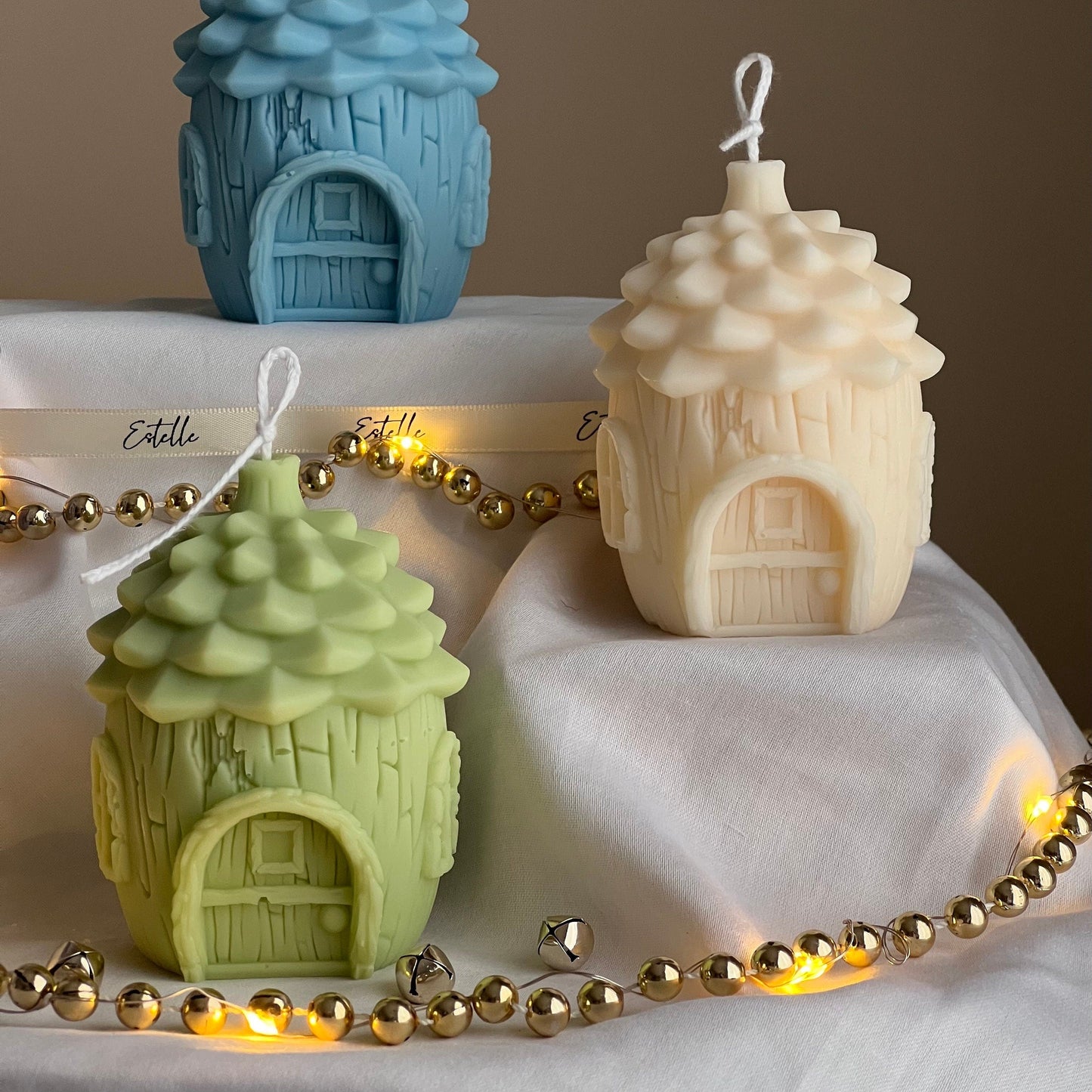 Pine Cone Christmas House Candle-1